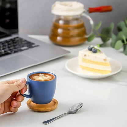 Hasense Espresso Cups and Saucers Set of 6, Demitasse Cups - Image 6