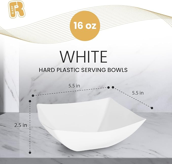 R-kay 6 Pack Square Plastic Serving Bowls - Image 5