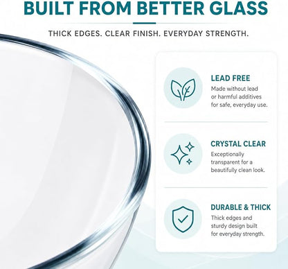 Luvan Glass Mixing Bowls with Lids Set-Large Glass Mixing Bowls, Food Prep - Image 4