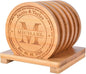 Personalized Bamboo Coasters, Custom Engraved Monogram Coasters with Holder, Great Gifts for Relatives, Friends or Yourself (Set of 6)