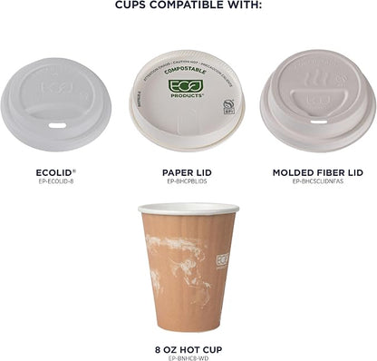 ECO PRODUCTS Compostable Disposable Insulated World Art 8oz Coffee Cups - Image 7
