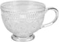 Vintage Coffee Mug 14 Oz Clear Embossed Glass Tea Cup by SIQITECHNO