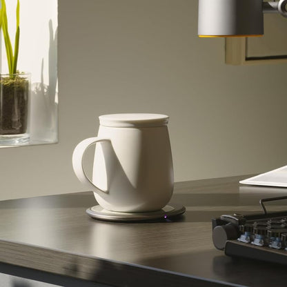 Ui 3 Self-Heating Mug Set – Jasmine White | 12 fl oz / 355 mL Ceramic Coffee & - Image 4