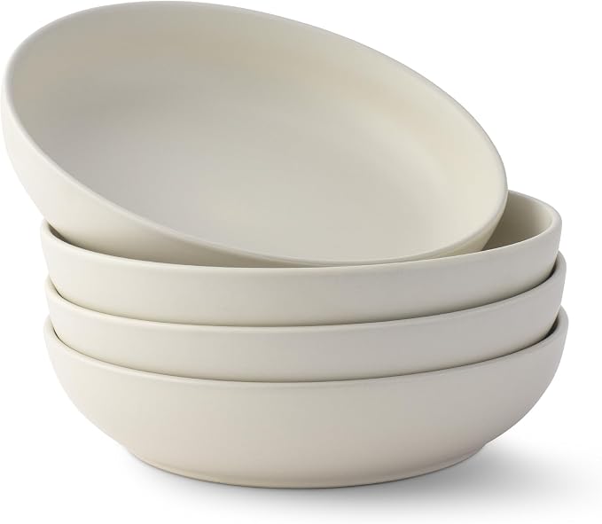 JoyJolt Mesa 40oz Stoneware Serving Bowls Set of 4, Large Pasta Salad Pho Soup by JoyJolt