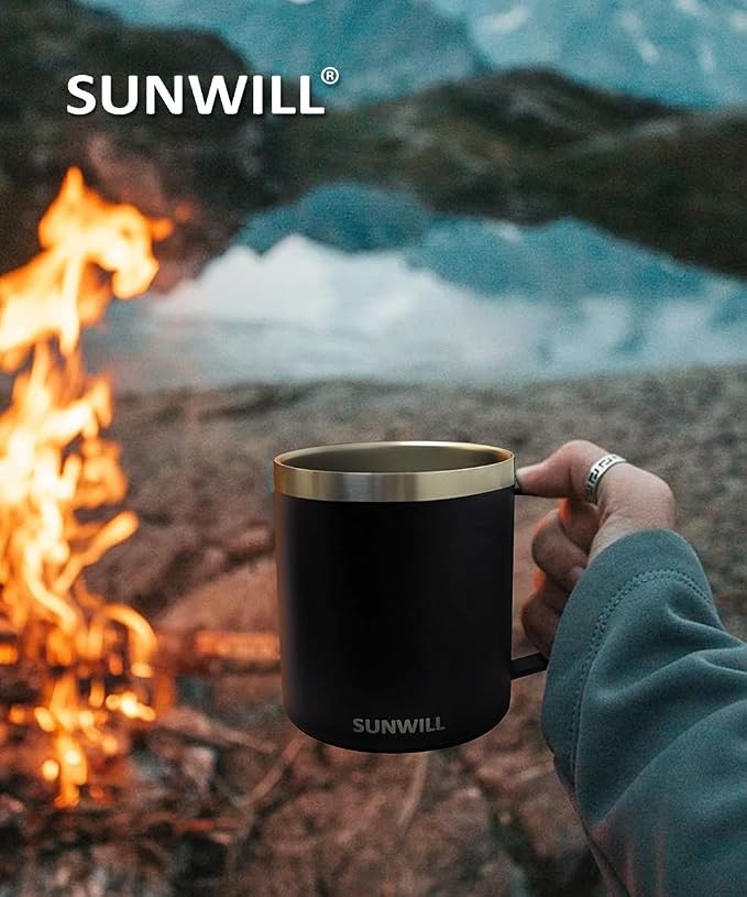 SUNWILL Travel Coffee Mug with Lid, Insulated Tumbler with Handle, 14oz - Image 7
