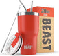 Beast 30 oz Tumbler Stainless Steel Vacuum Insulated Coffee Ice Cup Double Wall Travel Flask (Ladybug Red)