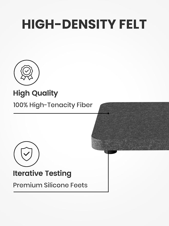 Fluxynara Felt Coasters for Drinks, Mixed Sizes, Charcoal Gray | 8 x 4 and 4 x - Image 3