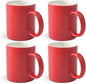 12 oz Cup Plain Gloss Red Ceramic Coffee Mug Set of 4 by Momugs