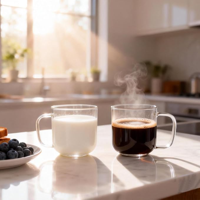 Glass Coffee Mugs, 8 oz iced coffee cups, Glass Mugs - Image 6