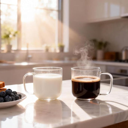 Glass Coffee Mugs, 8 oz iced coffee cups, Glass Mugs - Image 6