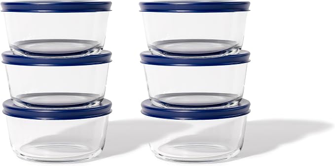 12-Piece Glass Food Storage Containers Set | 2-Cup, Leakproof | Microwave - Image 5