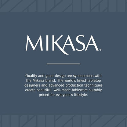 Mikasa Delray 40-Piece White Dinnerware Set, Service for 8, Durable Porcelain Plates, Bowls, and Mugs, Dishwasher and Microwave Safe
