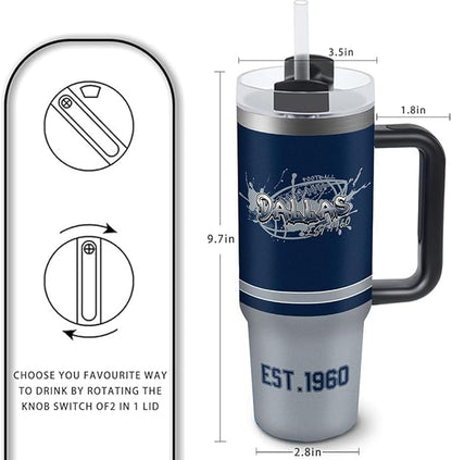 30 oz Tumbler with Handle and Straw,Car cup,Coffee Mug,100% Leakproof Insulated Tumbler with Lid and Straw,Made of Stainless Steel,Cup Holder Friendly Base,Classic Collection Gifts for Fans