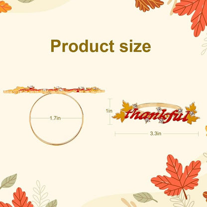 Thanksgiving Napkin Rings Set of 8, Thankful Napkin Rings - Image 5