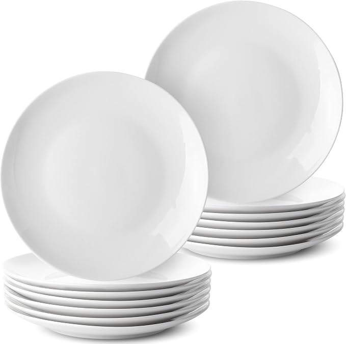 BTaT- White Dessert Plates, 8 inch, Small Plates by BrewToATea