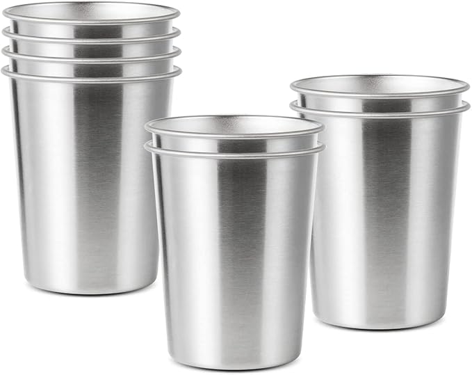 8 Pack 6 oz Stainless Steel Cups by YOLCAR