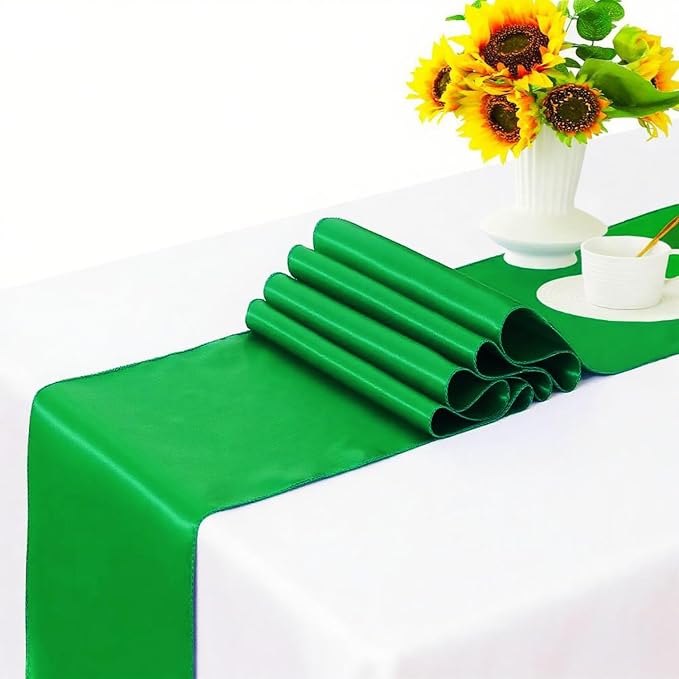 10 Pack Satin Green Table Runner - Image 2