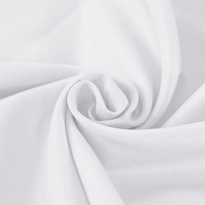 Fokitut 6 Pack Round Tablecloth, 90 Inch, Stain Resistant and Wrinkle Polyester Table Cloth, Fabric Table Cover for Kitchen Dining, Wedding, Party, Holiday Dinner-White
