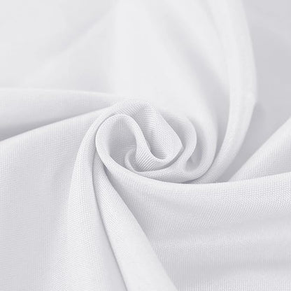 Fokitut 6 Pack Round Tablecloth, 108 Inch, Stain Resistant and Wrinkle Polyester Table Cloth, Fabric Table Cover for Kitchen Dining, Wedding, Party, Holiday Dinner-White