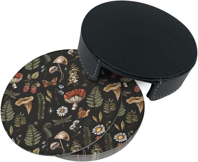 Mushroom Witch Witchy Vintage Plant Coasters - Image 9