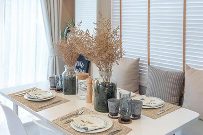 homing Cotton Linen Placemats Set of 6, Cloth Washable Farmhouse Dining Table Mats for Indoors & Outdoors, Easy to Clean, Linen, 13 x 19 Inch