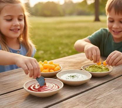 4 Inch Wheat Straw Plates 8 Pieces, Lightweight and Unbreakable Dipping Bowls - Image 5