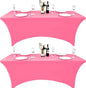 2-Pack 6ft Spandex Table Covers for Rectangle Standard Folding Tables - Wrinkle Resistant Stretch Tablecloths - Ultimate Fitted Table Protector for Parties, Trade Shows, Banquet