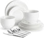 24Pc Bone China Dinnerware Set & 40Pc Flatware Combo Set by KINGSTONE