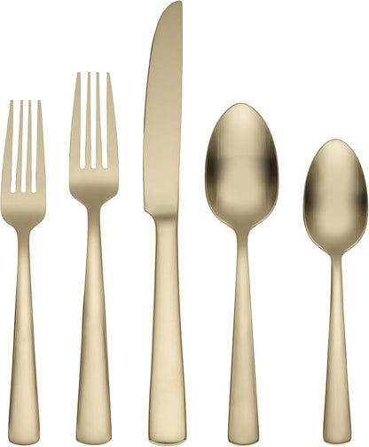 Oneida Aptitude Champagne Satin 20-Piece Silverware Set by Oneida