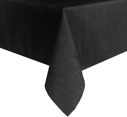 maxmill Jacquard Table Cloth Swirl Pattern Spillproof Wrinkle Resistant Heavy Weight Soft Tablecloth for Kitchen Dinning Tabletop Decoration Outdoor Picnic Rectangle 52 x 70 Inch Black