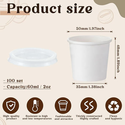 100 Sets 2 oz Disposable Espresso Cup - Image 2