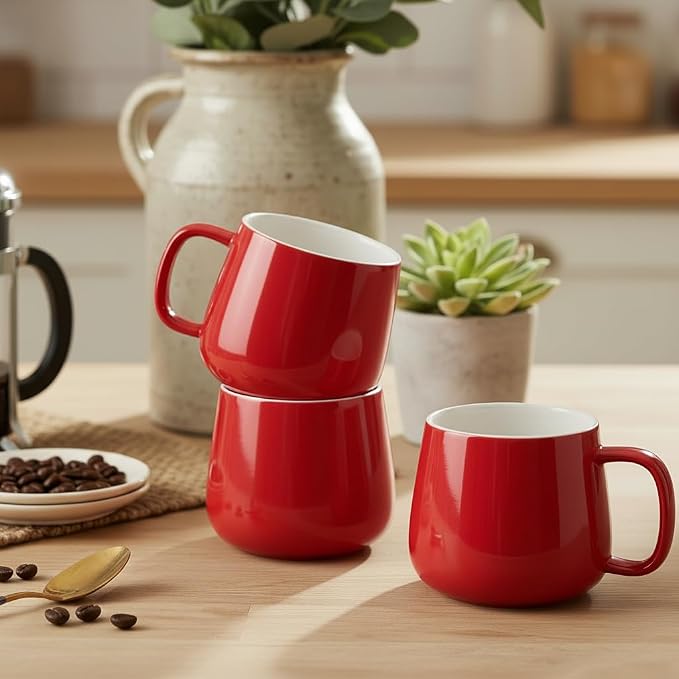 Teocera Coffee Mugs Set of 6-12oz Chip-Resistant Ceramic Cups - Image 4