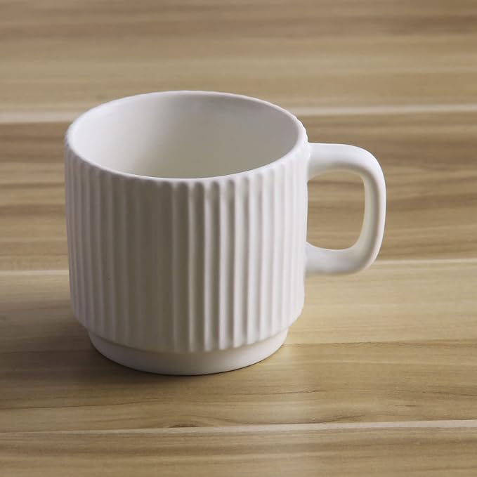 Stackable Coffee Mugs Set of 4, 7 OZ Espresso Ceramics Cups - Image 6