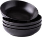 AmorArc 8.5 Inch Stoneware Pasta Bowls, 32oz Large Bowls Set of 4 for Kitchen, Wide Bowls for Pasta,Salad,Oatmeal, Microwave&Dishwasher Safe, Matte Black