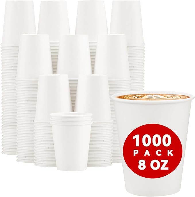 Lamosi 1000 Pack Paper Cups 8 oz, Disposable Coffee Cups, Paper Coffee Cups | by BuyNow