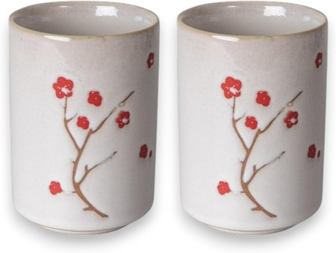 Urban Tokyo Asian Japanese Yunomi Style Handle-less Porcelain Tea Cups Tea Mug by Urban+Tokyo