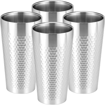 QWORK Stainless Steel Insulated Tumblers, 19 oz 4 Pack Stackable Water Tumblers by QWORK