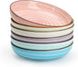 KitchenTour Large Pasta Bowls 34 oz, Ceramic Salad Serving Bowls Set of 6 by KKitchenTour