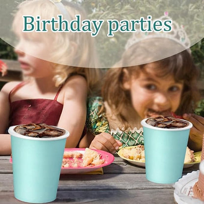 75 Pack 8 oz Disposable Paper Cups, Paper Coffee Cups- Blue | Hot Coffee Cups - Image 5