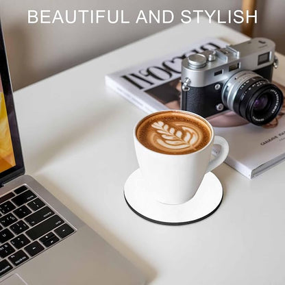 White Coasters Set of 6, Modern Minimalist Pure Soild Color Soft Absorbent - Image 7