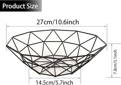 Metal Wire Fruit Bowl, Iron Arts Fruit Storage Baskets for Kitchen Counter, Countertop, Home Decor, Table Centerpiece Decorative hold Vegetables, Bread, Snacks, Potpourris