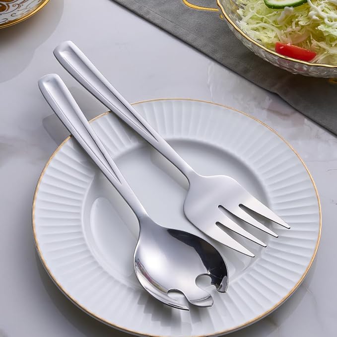 GoGeiLi Salad Server Set, 9.5-inch Stainless Steel Salad Serving Utensil - Image 7