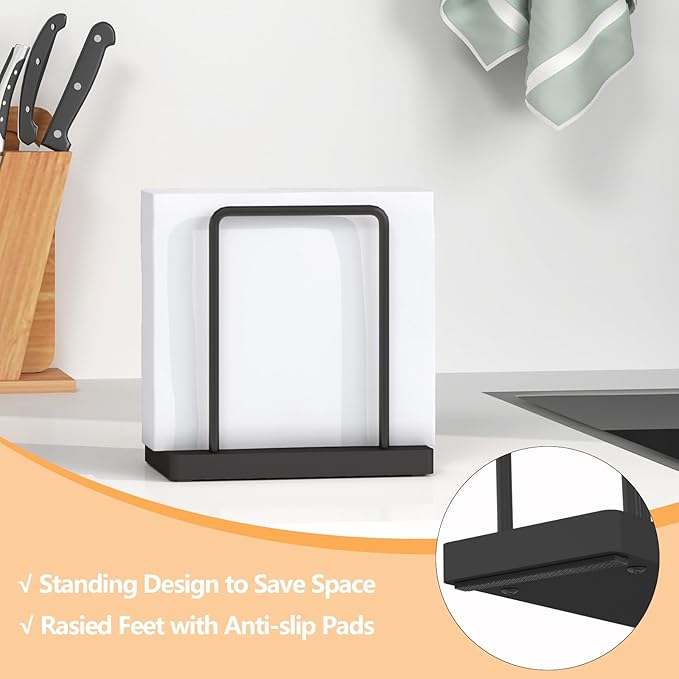 STWWO Napkin Holder for Table, Wood Metal Napkin Holder for Kitchen Dining | - Image 3