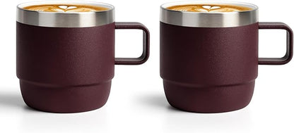 Zenbo 6 oz Espresso Mug with Handle, Ceramic-Lined 18/8 Stainless Steel | by Zenbo