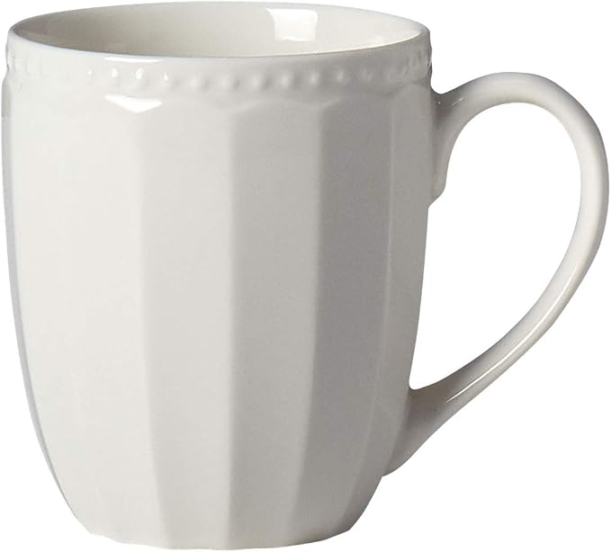 Tabletops Gallery Embossed Bone White Porcelain Round Dinnerware Collection- - Image 7