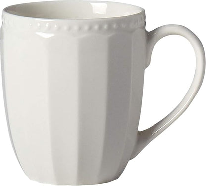 Tabletops Gallery Embossed Bone White Porcelain Round Dinnerware Collection- - Image 7