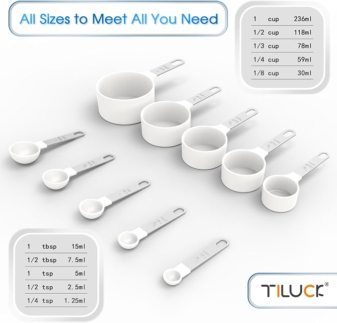 Measuring Cups & Spoons Set, Stackable Cups and Spoons | Nesting Measure Cups - Image 3