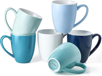Porcelain Coffee Mugs Set of 6, 13 Ounce Coffee Cups - Image 7