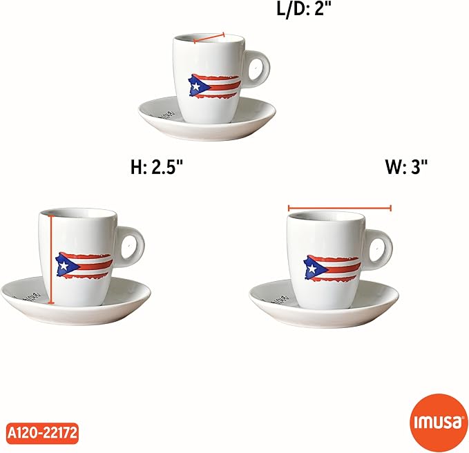 IMUSA 8 Piece Stoneware 3 Oz Boricua Espresso Coffee Set - Image 8