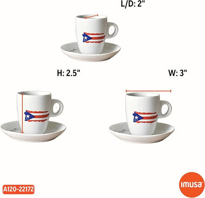 IMUSA 8 Piece Stoneware 3 Oz Boricua Espresso Coffee Set - Image 8
